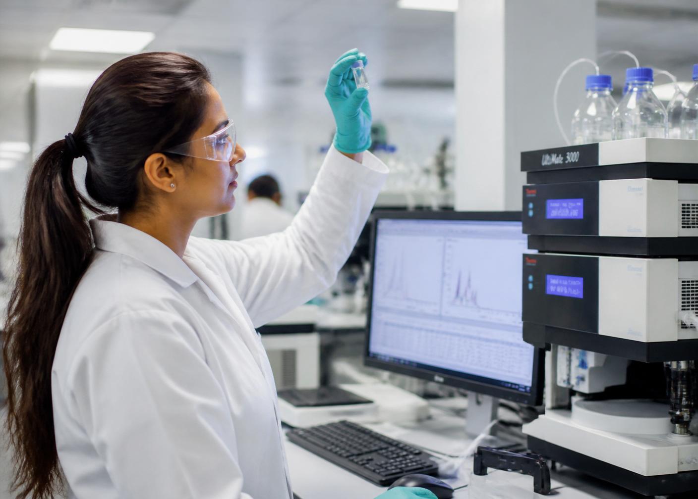 Controle de qualidade Brothers Sucos Premium em laboratório